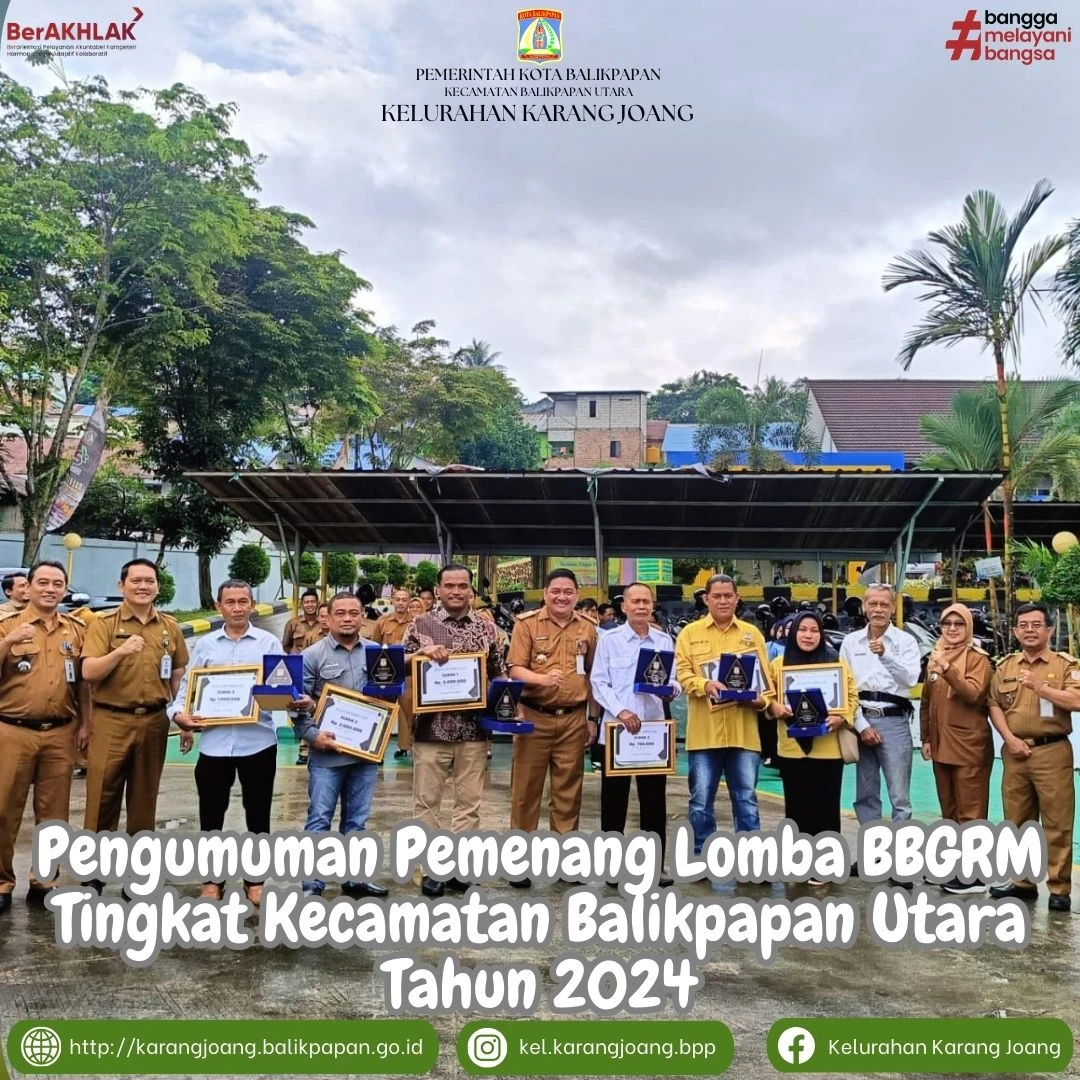 Kelurahan Karang Joang Raih Juara 2 Lomba Bulan Bhakti Gotong Royong (BBGRM) tingkat Kecamatan Balikpapan Utara